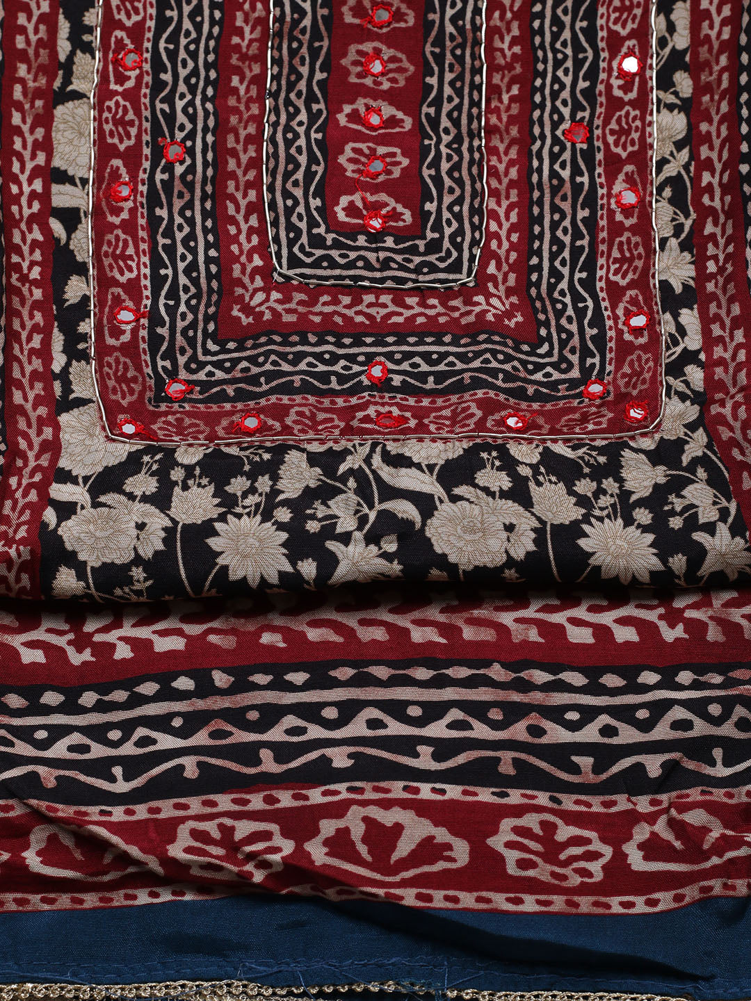 Printed Muslin Unstitched Suit With Pant &amp; Dupatta