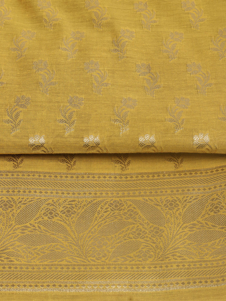 Woven Design Chanderi Unstitched Suit With Pant &amp; Dupatta