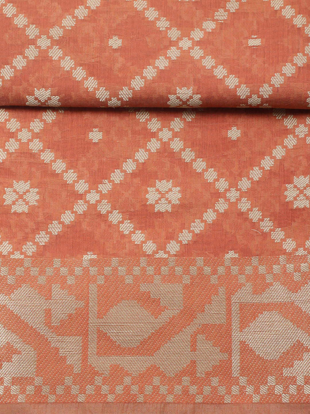 Printed Chanderi Unstitched Suit With Pant &amp; Dupatta