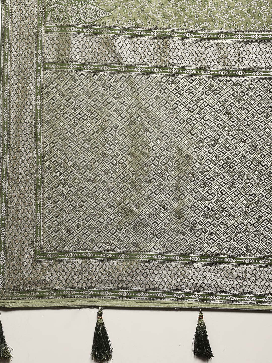 Embroidered Satin Saree