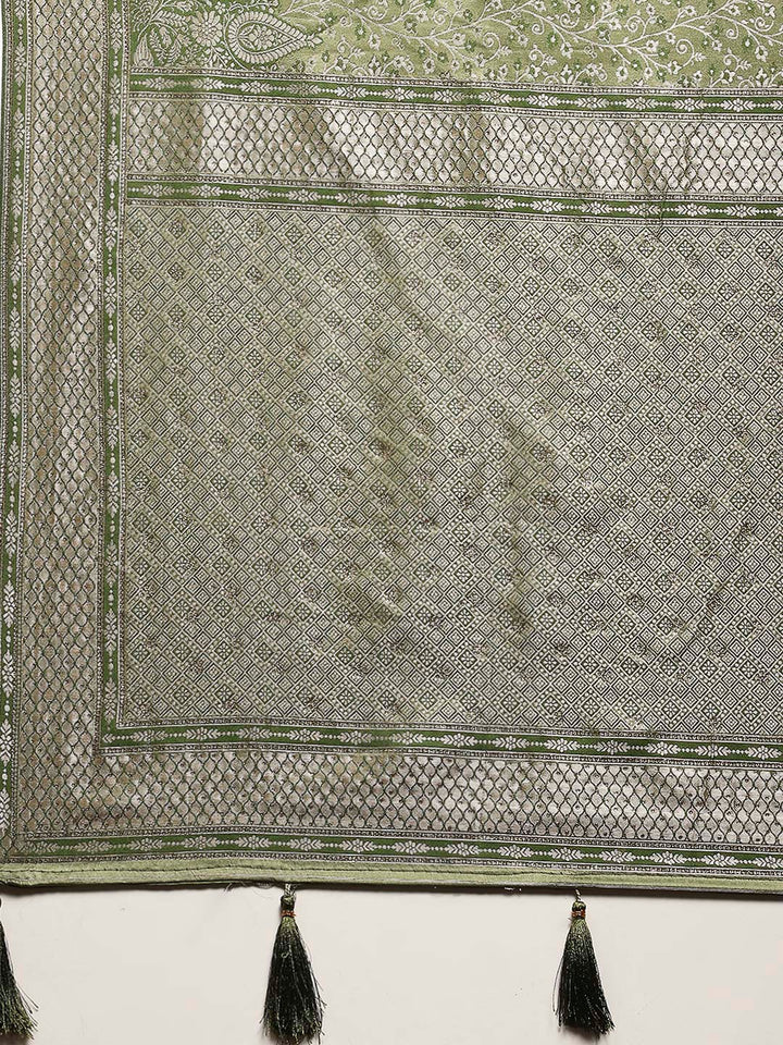 Embroidered Satin Saree