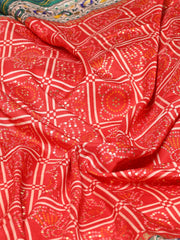 Bandhani Printed Art Silk Woven Saree