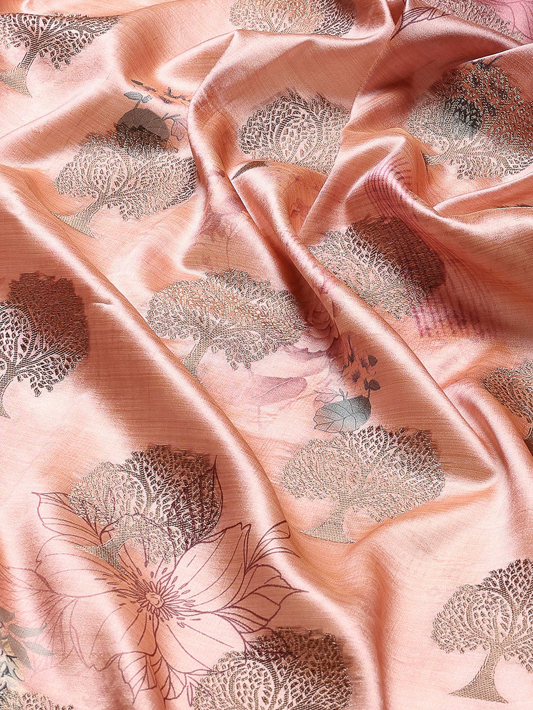 Printed &amp; Woven Design Art Silk Saree