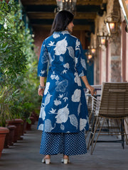 Printed Cotton Blend Kurta With Pants & Dupatta