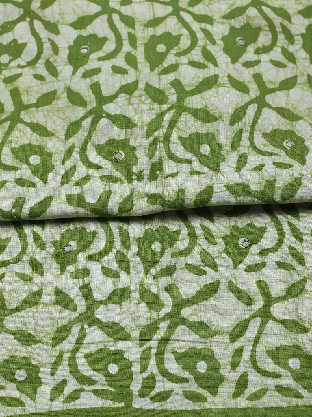 Printed Cotton Blend Unstitched Suit With Pant &amp; Dupatta