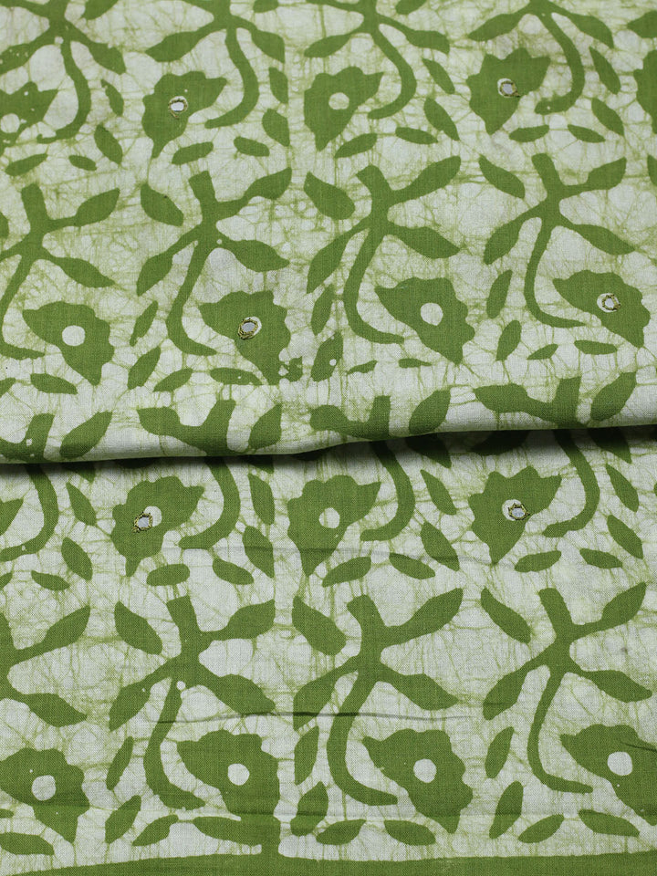 Printed Cotton Blend Unstitched Suit With Pant &amp; Dupatta