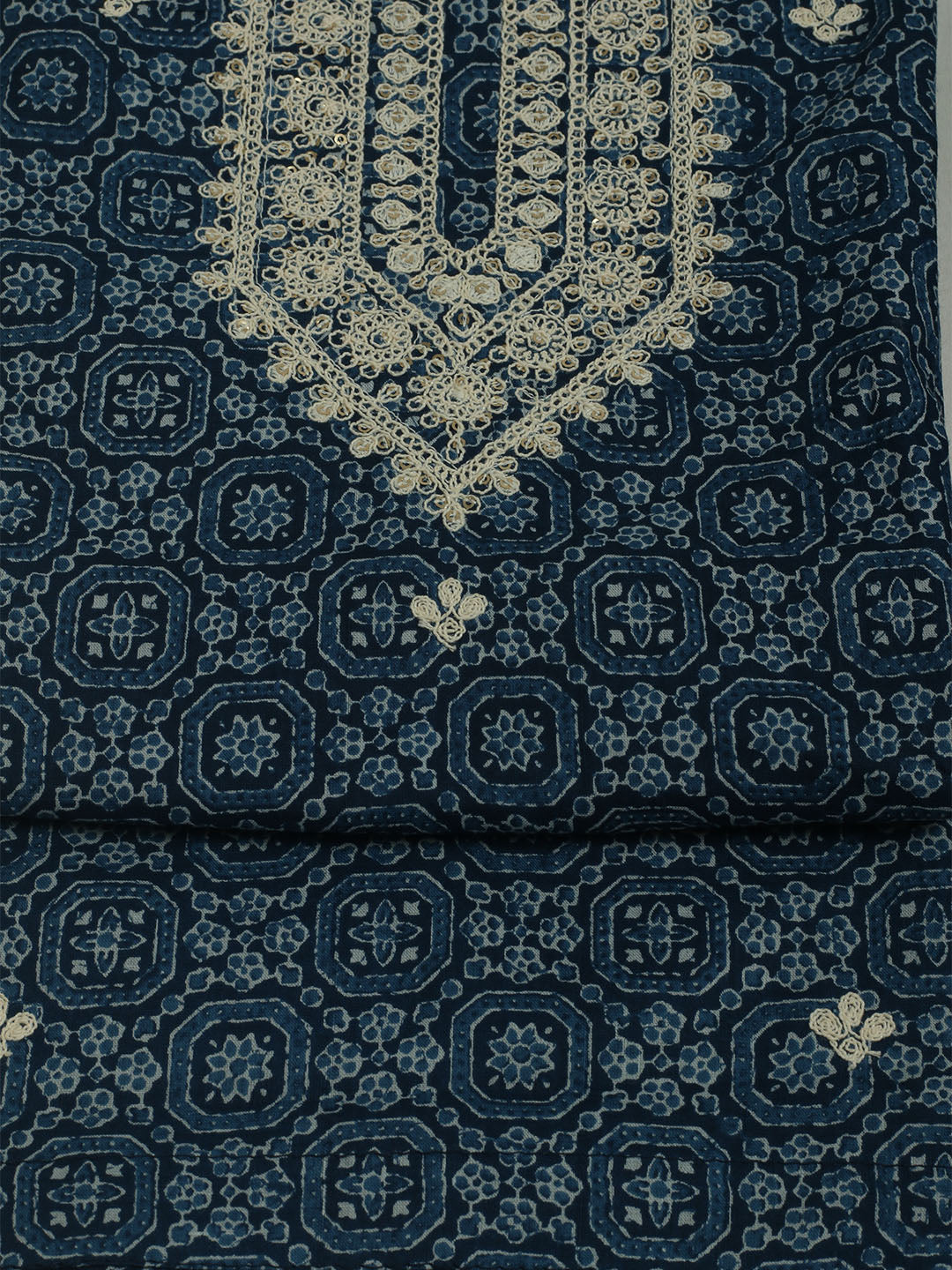Printed Cotton Unstitched Suits Printed Suit With Pant &amp; Dupatta