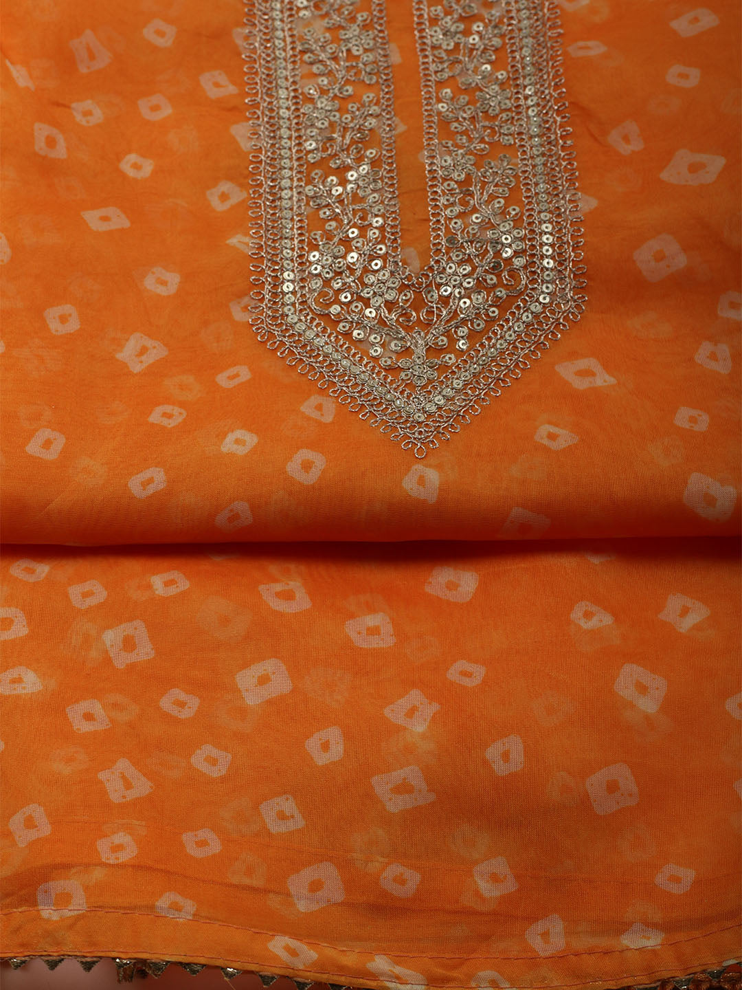 Embroidered Organza Unstitched Suit With Dupatta