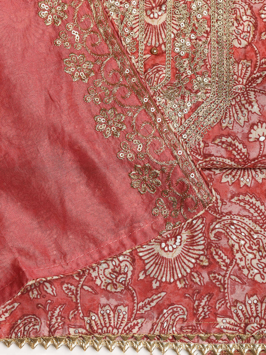 Neck Embroidered Cotton Blend Unstitched Suit With Dupatta