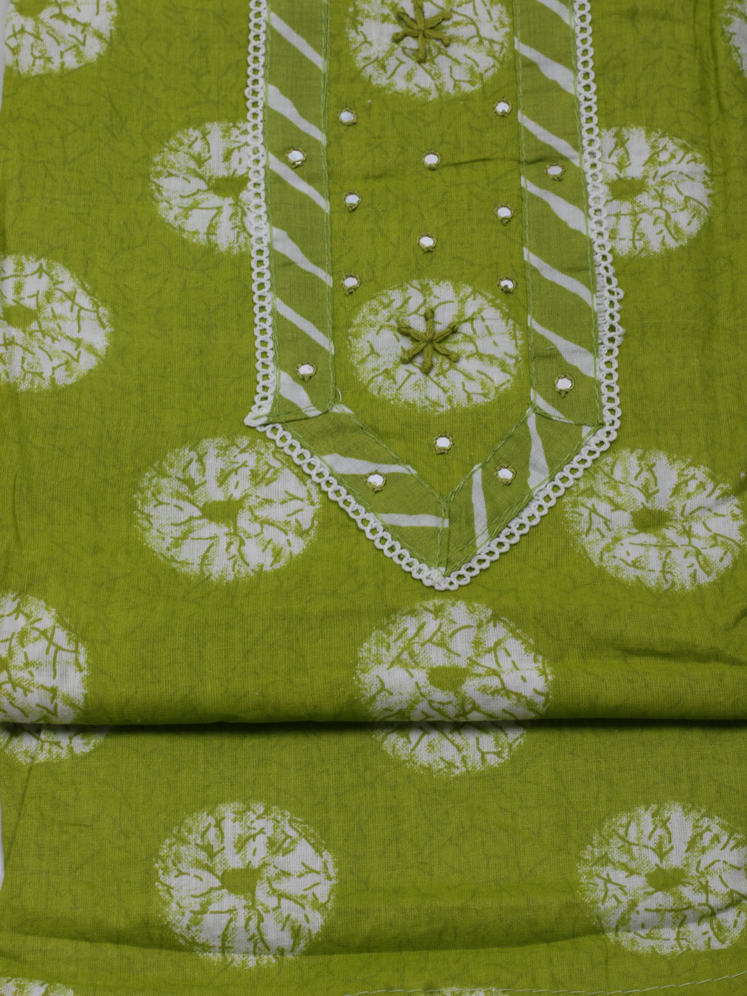 Printed Cotton Blend Unstitched Suit With Dupatta