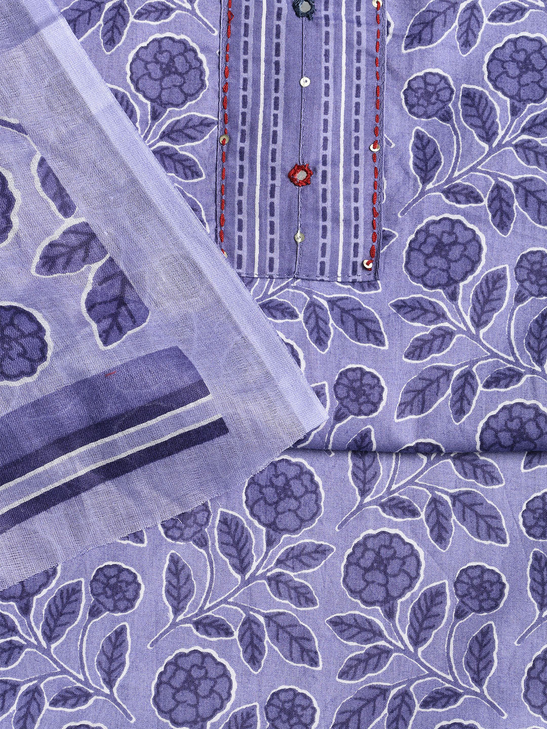 Printed Cotton Printed Unstitched Suit With Dupatta