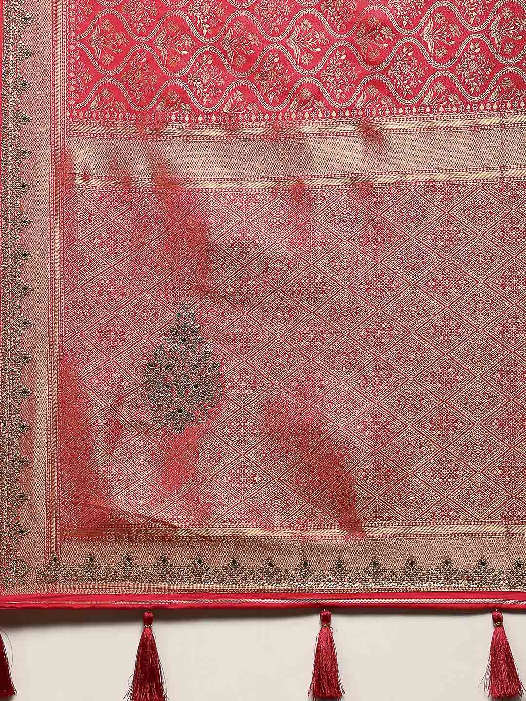 Woven Design Satin Saree