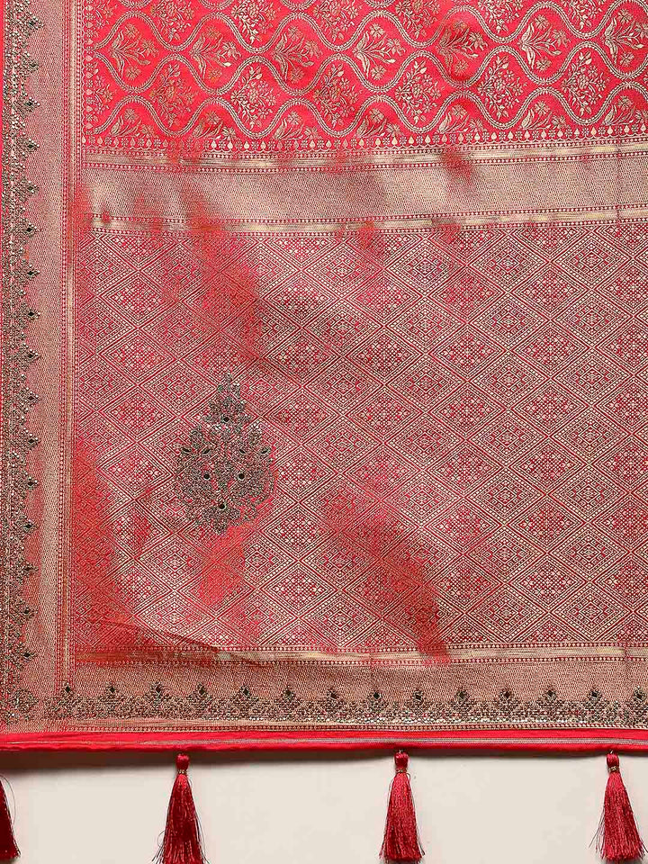 Woven Design Satin Saree