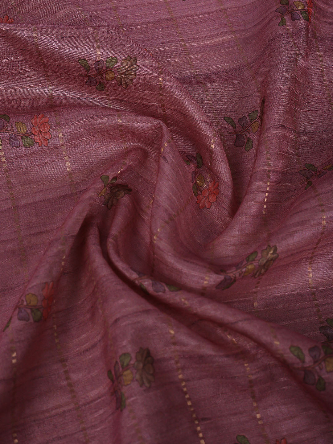 Floral Print Tussar Silk Saree