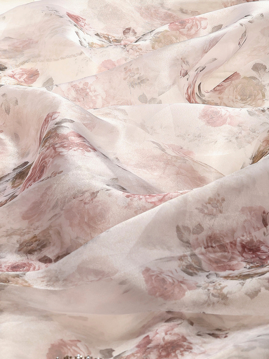 Digital Floral Printed Organza Saree