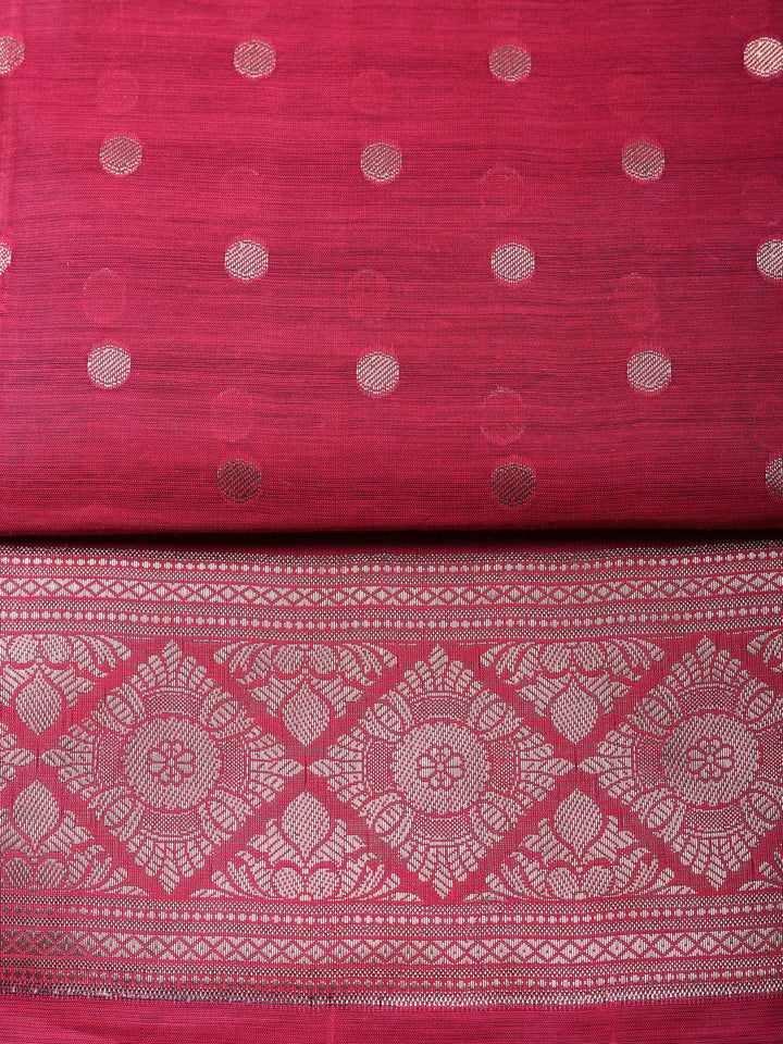 Woven Design Chanderi Unstitched Suit With Pant &amp; Dupatta