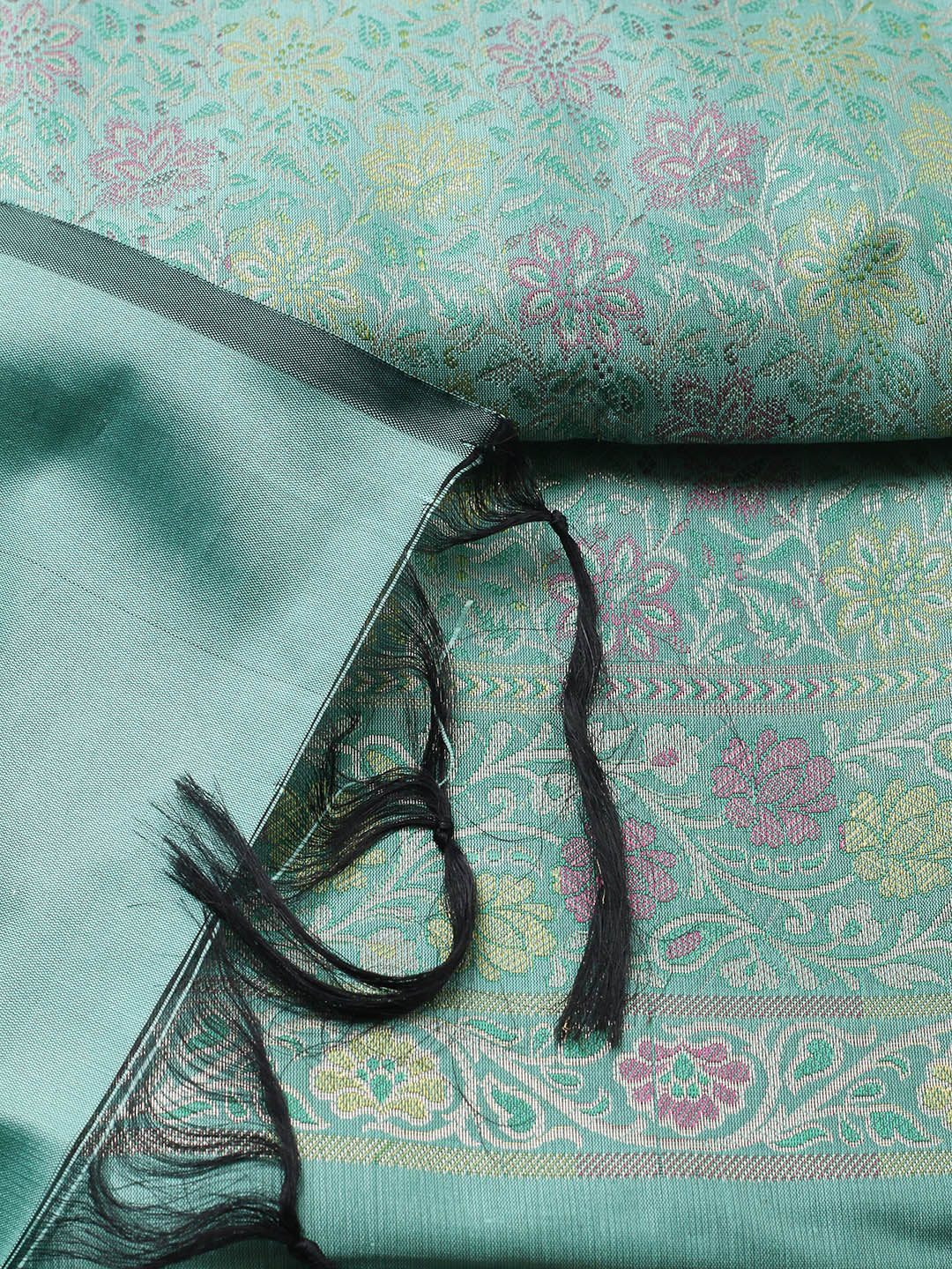 Woven Design Chanderi Unstitched Suit With Pant &amp; Dupatta