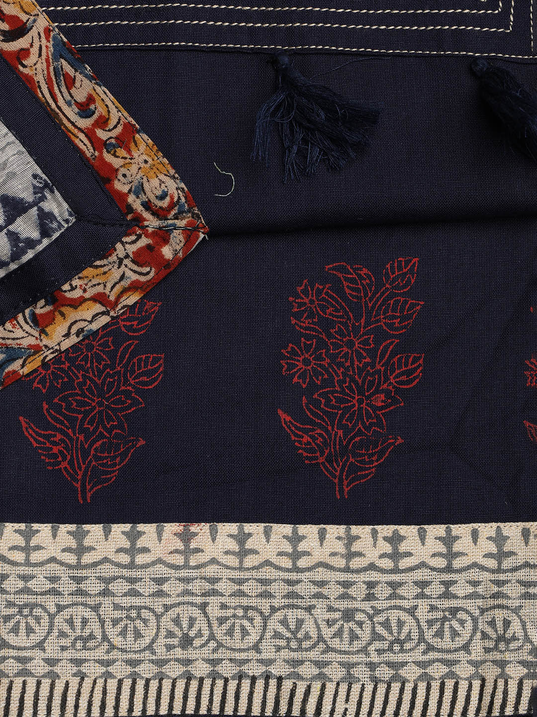 Neck Embroidered Cotton Blend Unstitched Suit With Dupatta