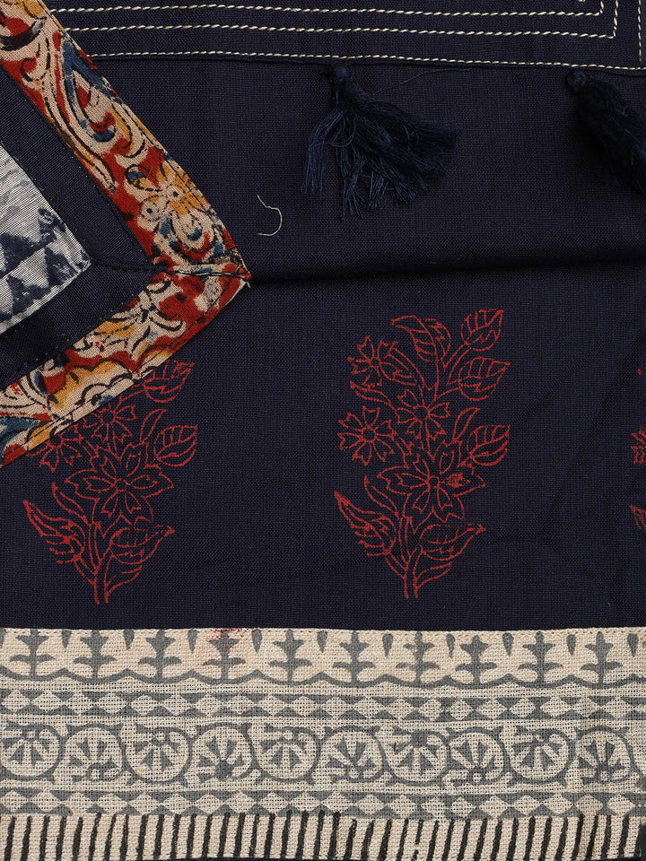 Neck Embroidered Cotton Blend Unstitched Suit With Dupatta