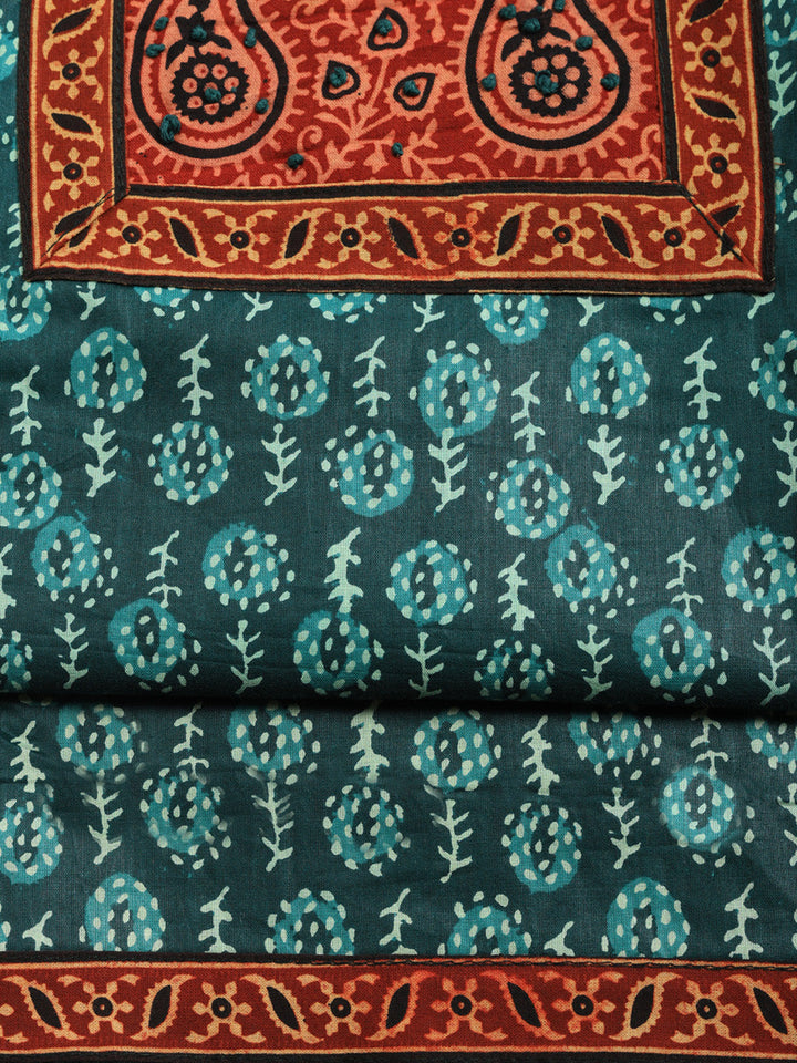 Printed Cotton Blend Unstitched Suit With Pant &amp; Dupatta