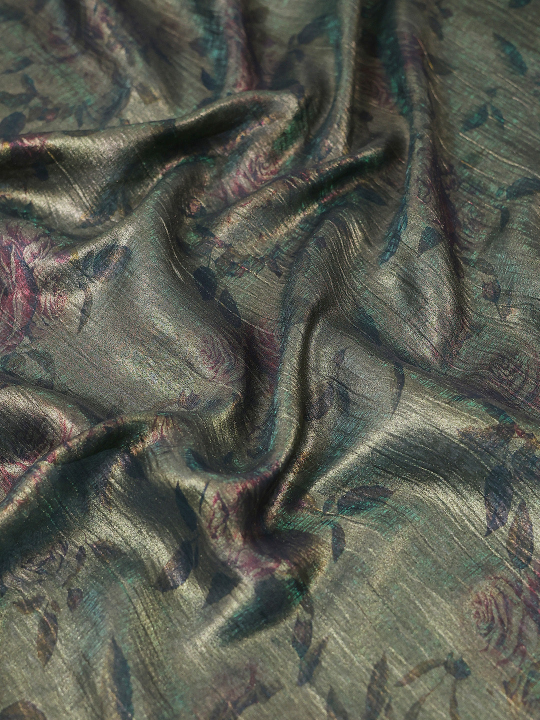 Printed &amp; Stone Border Chiffon Saree