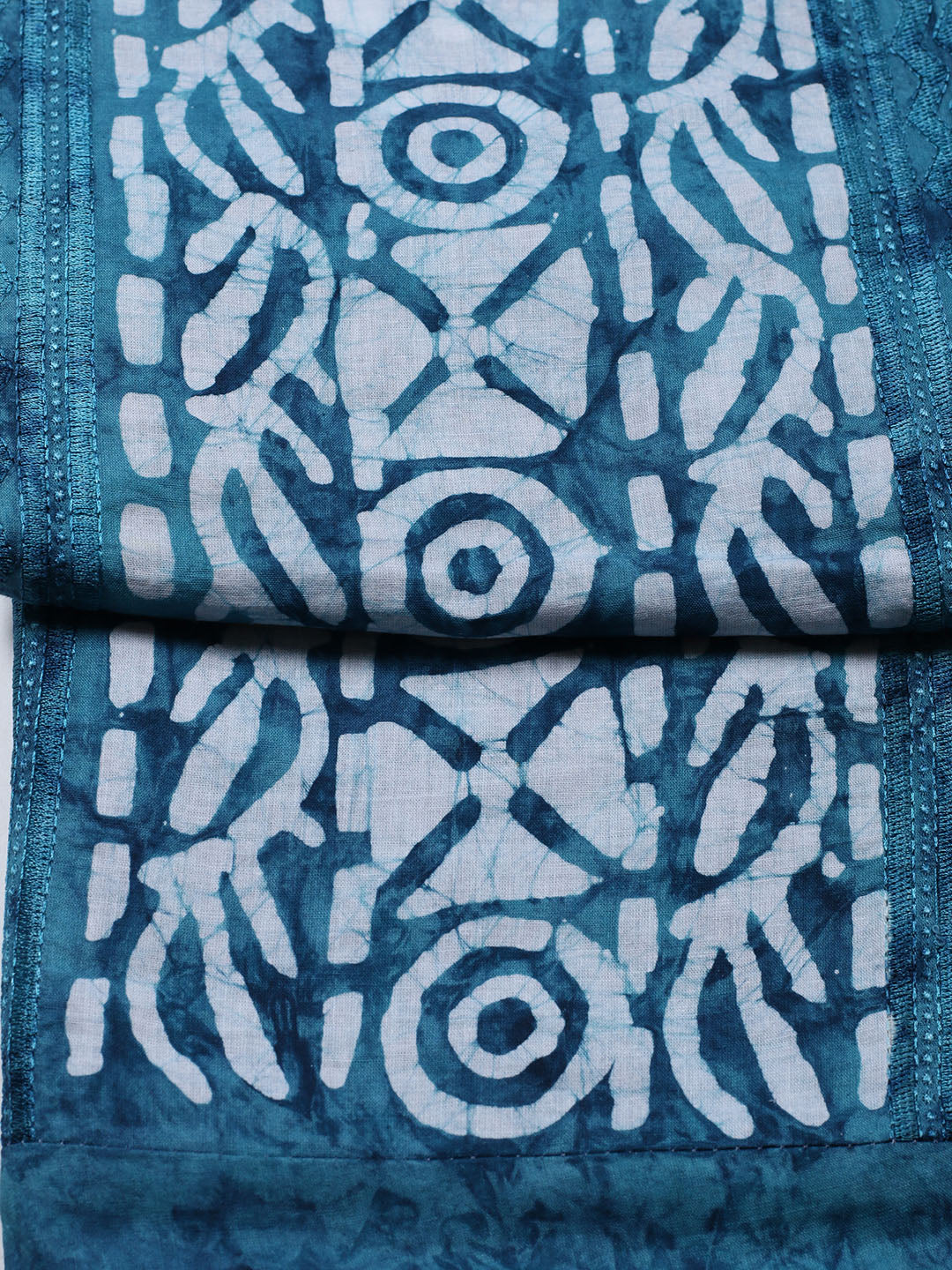Printed Cotton Blend Unstitched Suit With Pant &amp; Dupatta