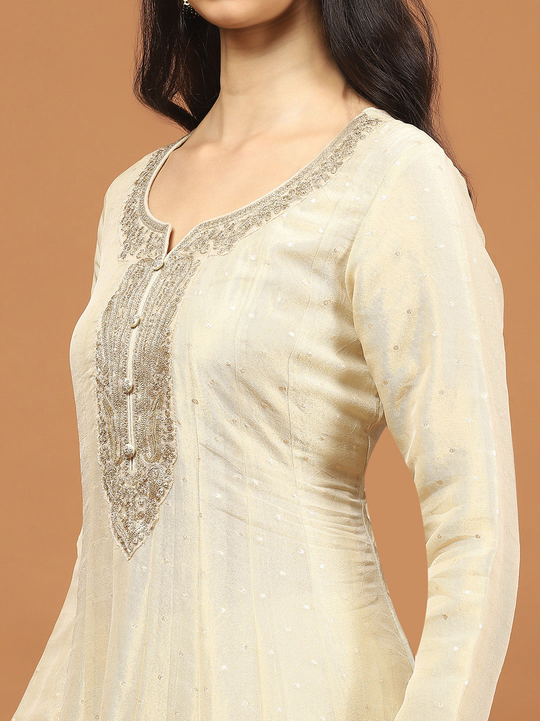 Embroidery Tissue Kurta With Pants &amp; Dupatta