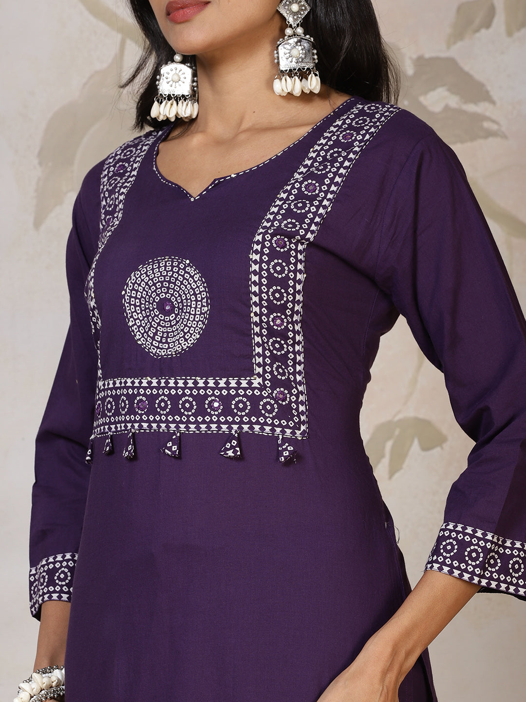 Printed Cotton Blend Kurta With Pants & Dupatta