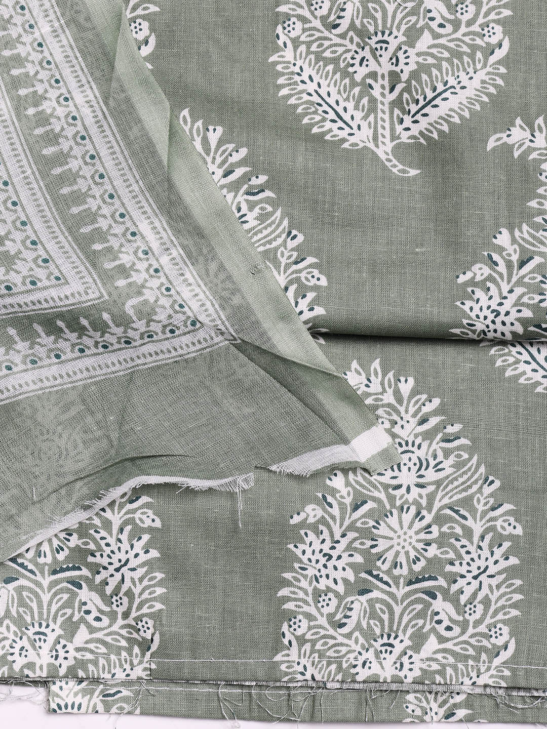 Printed Cotton Blend Unstitched Suit With Dupatta
