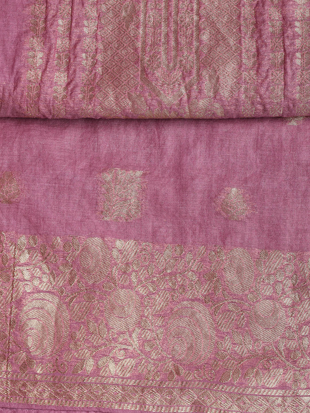 Woven Neck Chanderi Unstitched Suit With Dupatta