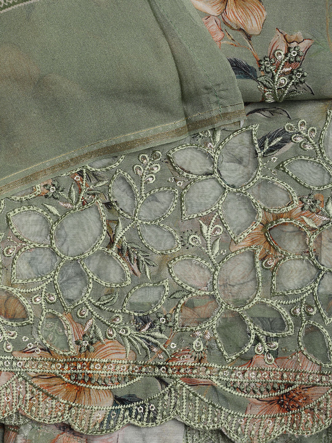 Printed Muslin Unstitched Suit With Dupatta