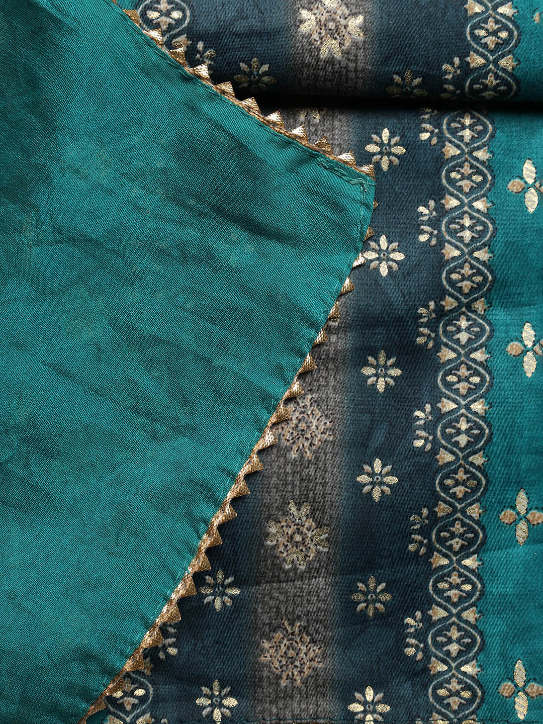 Neck Embroidered Cotton Blend Unstitched Suit With Dupatta