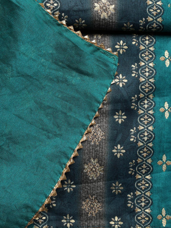 Neck Embroidered Cotton Blend Unstitched Suit With Dupatta