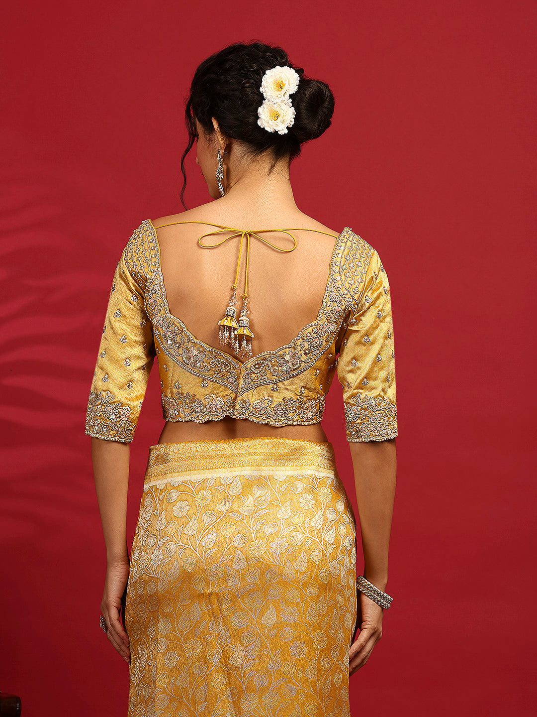 Embroidered Dola Silk Saree