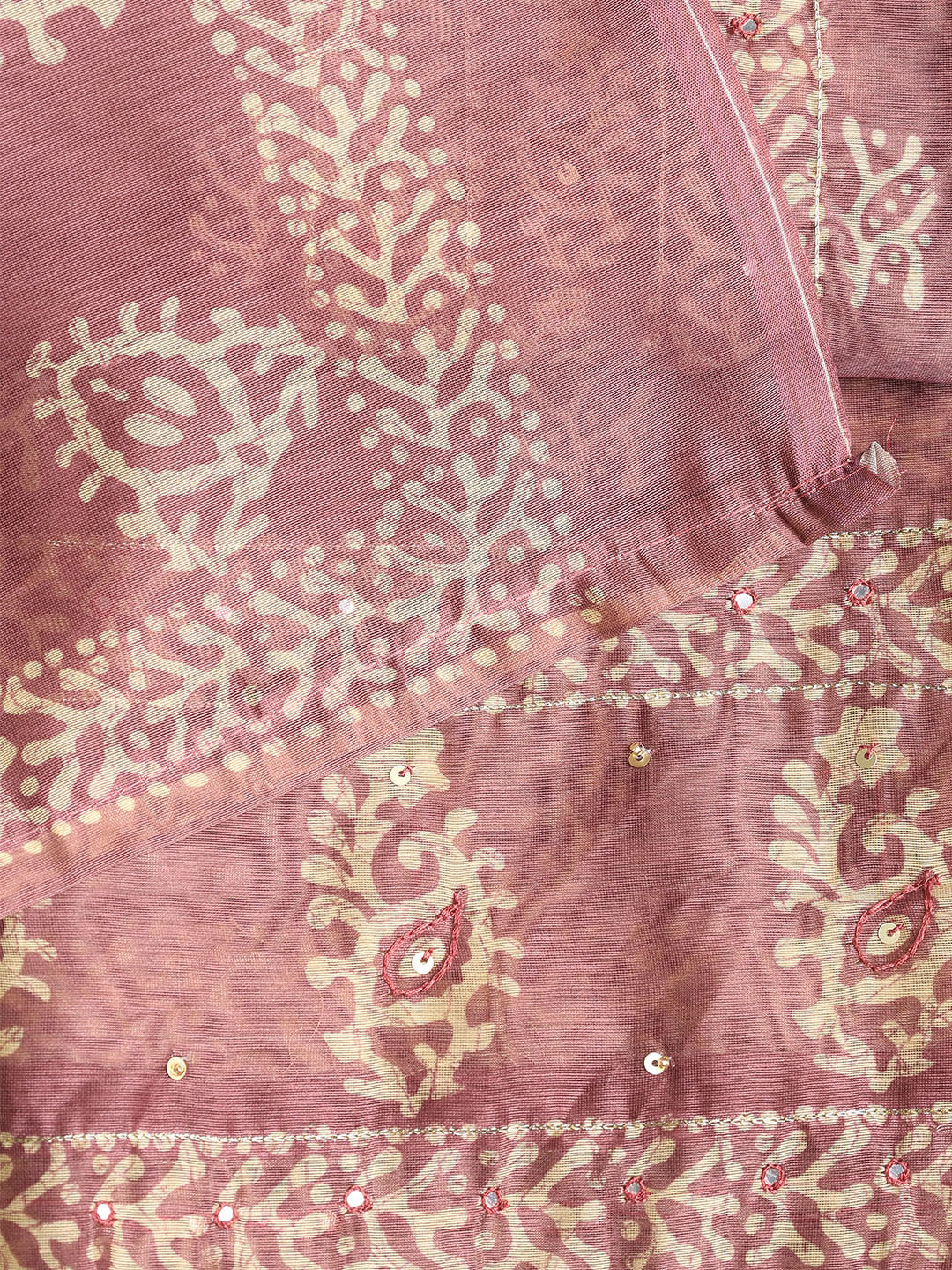 Embroidered Chanderi Unstitched Suit With Dupatta