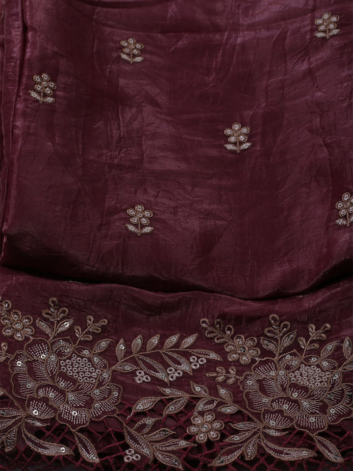 Embroidered Tissue Unstitched Suit With Dupatta