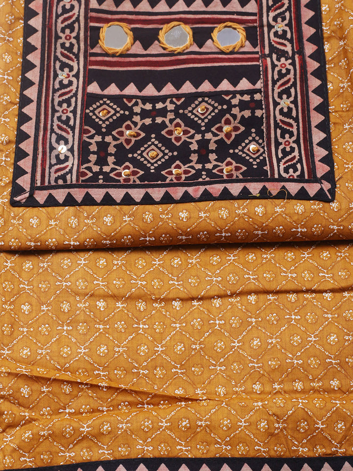 Printed Cotton Blend Unstitched Suit With Pant &amp; Dupatta