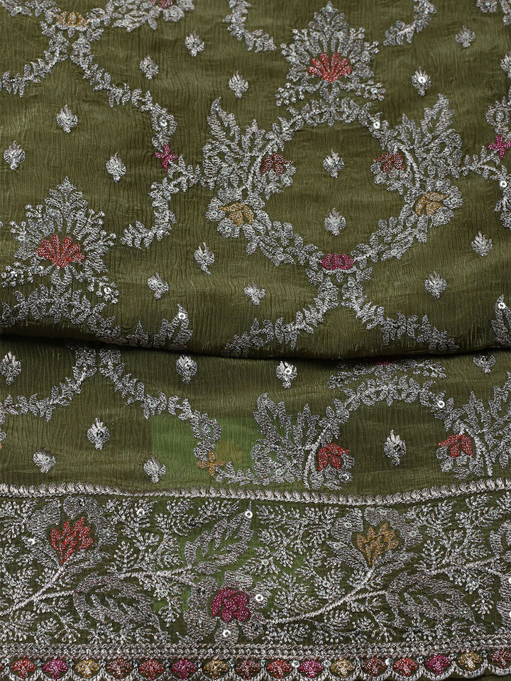 Woven Design Tissue Unstitched Suit With Dupatta