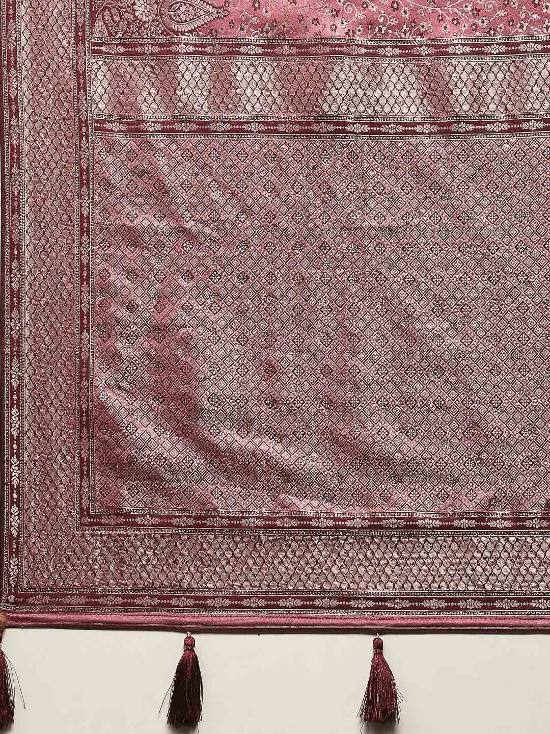 Embroidered Satin Saree