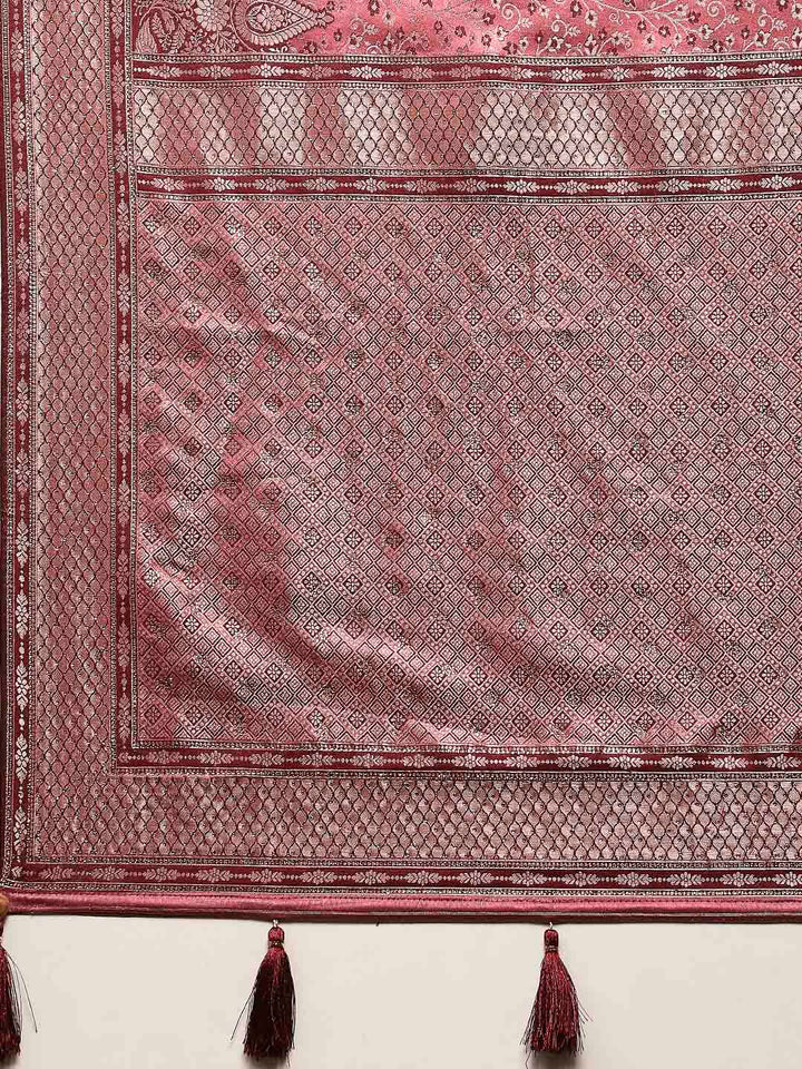Embroidered Satin Saree