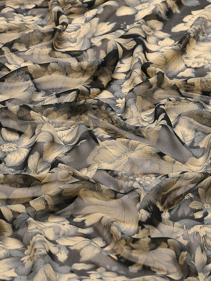 Floral Printed Georgette Saree