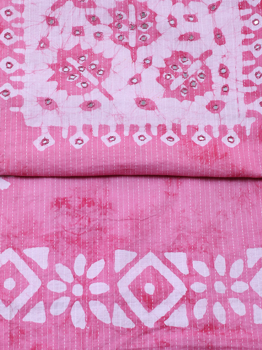 Embroidered Cotton Blend Unstitched Suit With Pant &amp; Dupatta