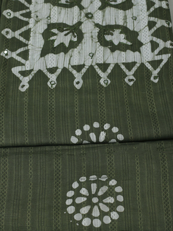 Printed Cotton Unstitched Suit With Pant &amp; Dupatta