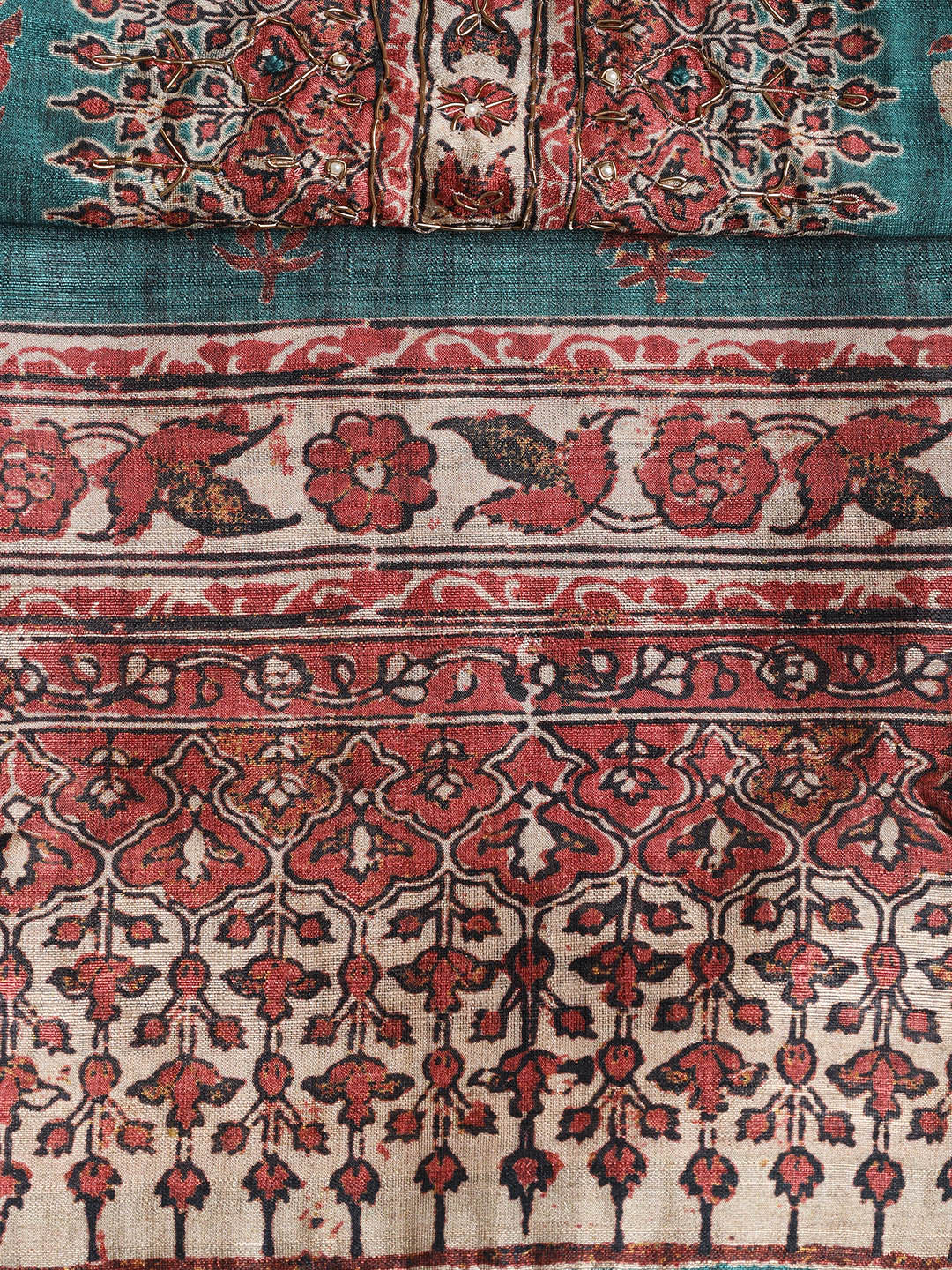 Printed Tussar Unstitched Suit With Dupatta