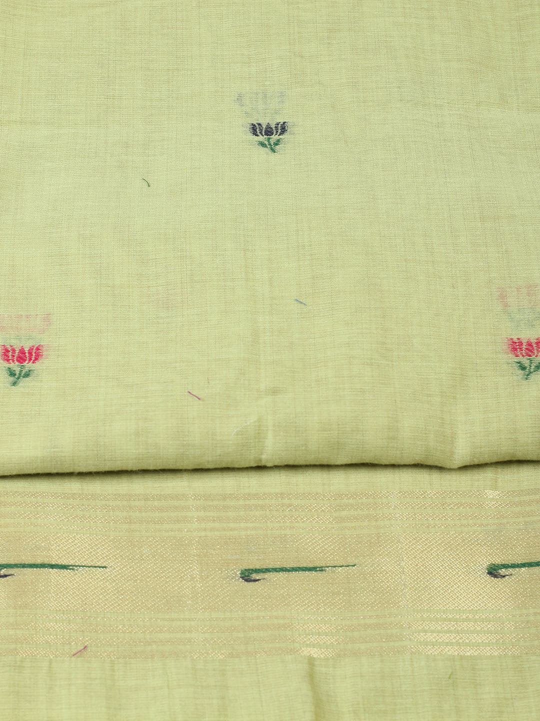 Embroidered Chanderi Unstitched Suit With Pant &amp; Dupatta