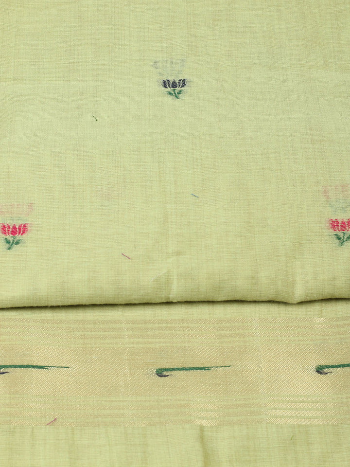 Embroidered Chanderi Unstitched Suit With Pant &amp; Dupatta