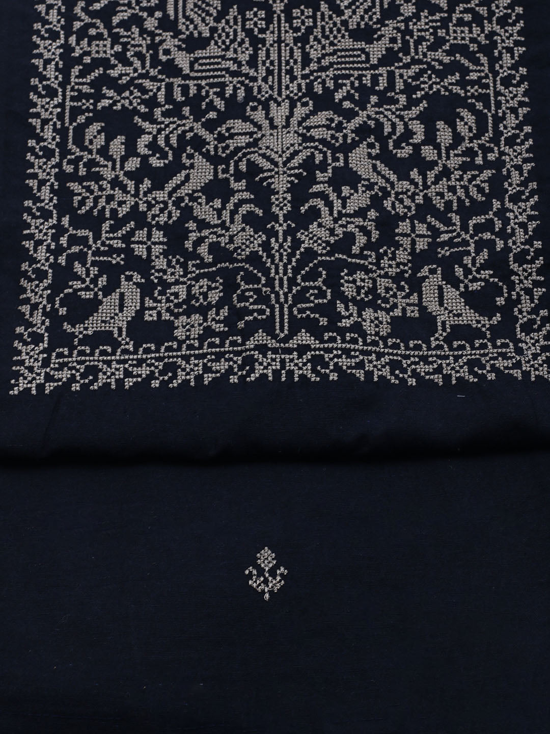 Neck Embroidered Cotton Blend Unstitched Suit With Dupatta