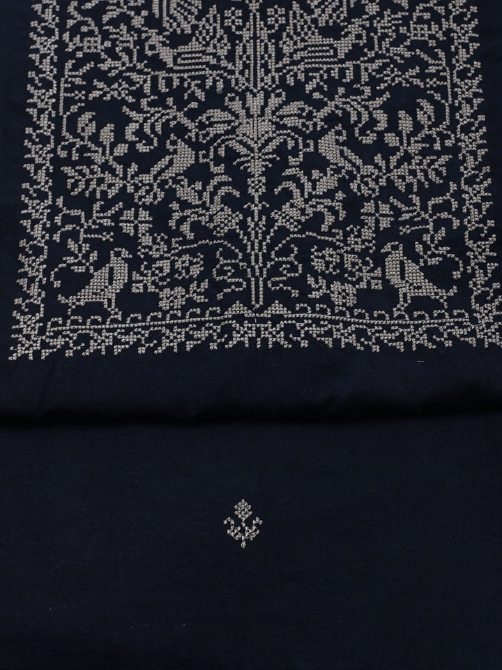 Neck Embroidered Cotton Blend Unstitched Suit With Dupatta