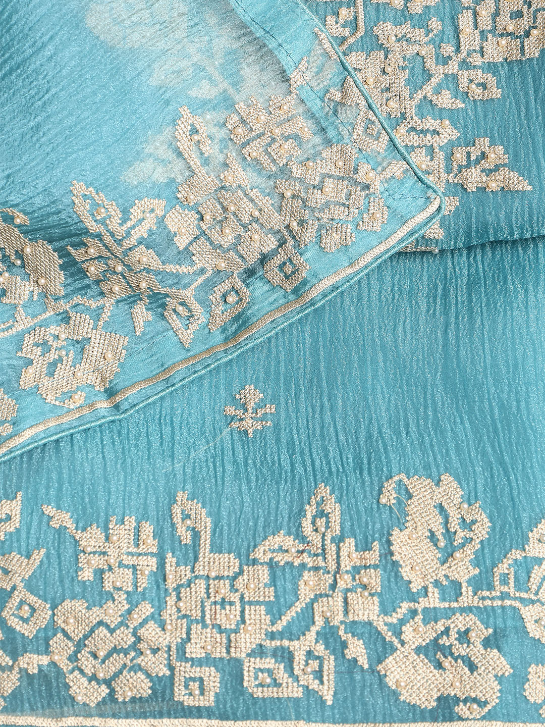 Embroidered Tissue Unstitched Suit With Dupatta