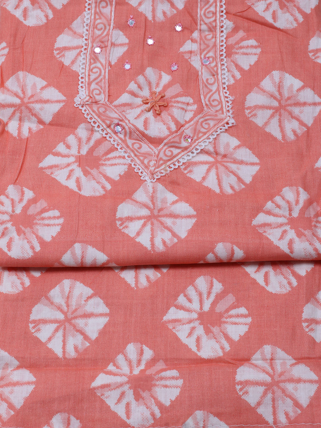 Printed Cotton Blend Unstitched Suit With Dupatta